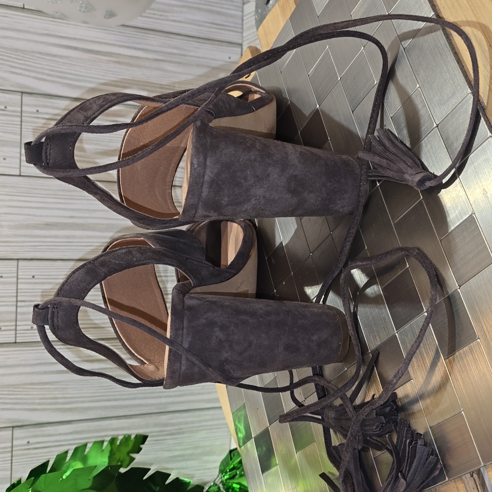 Madewell boho lace-up leather heels - Picture 7 of 11
